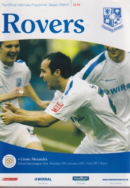 Tranmere Rovers v Crewe Alexandra Match Programme 2007-01-16